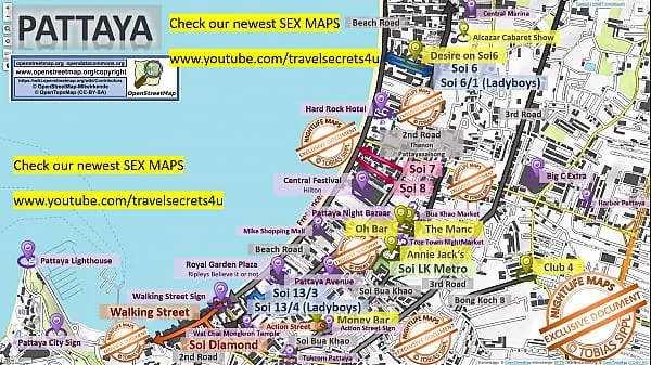 XXX Mappa della prostituzione di strada di Pattaya in Thailandia ... prostituzione di strada, massaggi sessuali, lavoratori di strada, liberi professionisti, bar, pompinifilm sull'energia