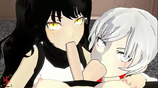 XXX Blake and Weiss naughty blowjobs (Rwby ऊर्जा फिल्में